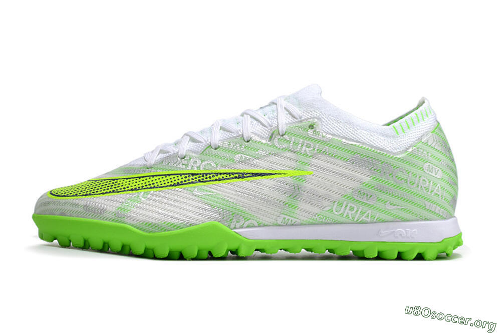 Nike Air Zoom Mercurial Vapor 15 Elite TF Football Shoes - Green/White/Silver 3