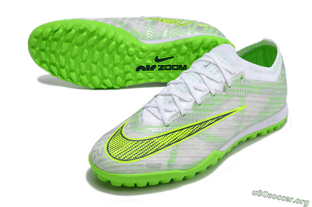 Nike Air Zoom Mercurial Vapor 15 Elite TF Football Shoes - Green/White/Silver 0