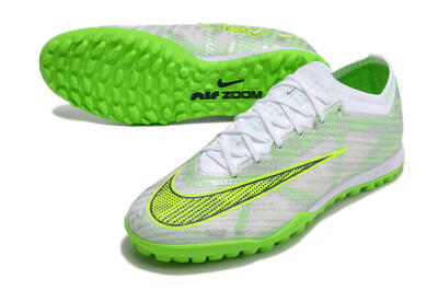 Nike Air Zoom Mercurial Vapor 15 Elite TF Football Shoes - Green/White/Silver