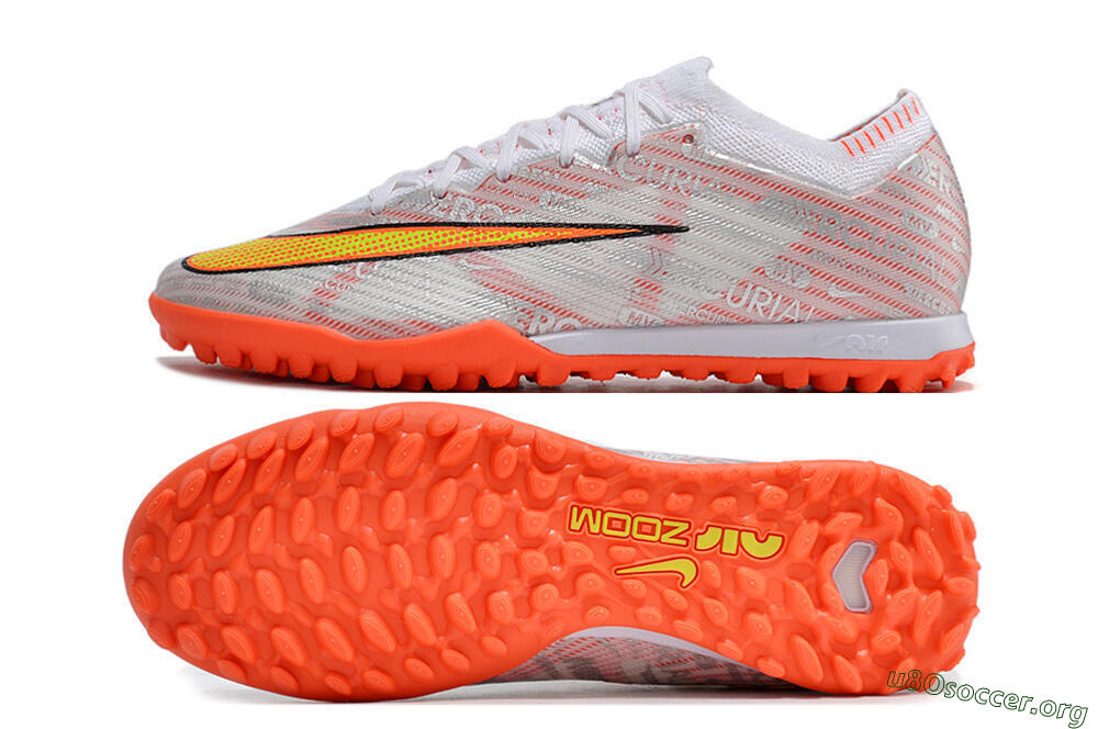 Nike Air Zoom Mercurial Vapor 15 Elite TF Football Shoes - Orange/White/Silver 1