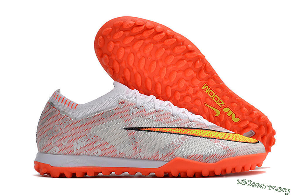 Nike Air Zoom Mercurial Vapor 15 Elite TF Football Shoes - Orange/White/Silver 2