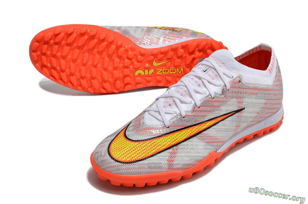 Nike Air Zoom Mercurial Vapor 15 Elite TF Football Shoes - Orange/White/Silver 0