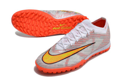 Nike Air Zoom Mercurial Vapor 15 Elite TF Football Shoes - Orange/White/Silver