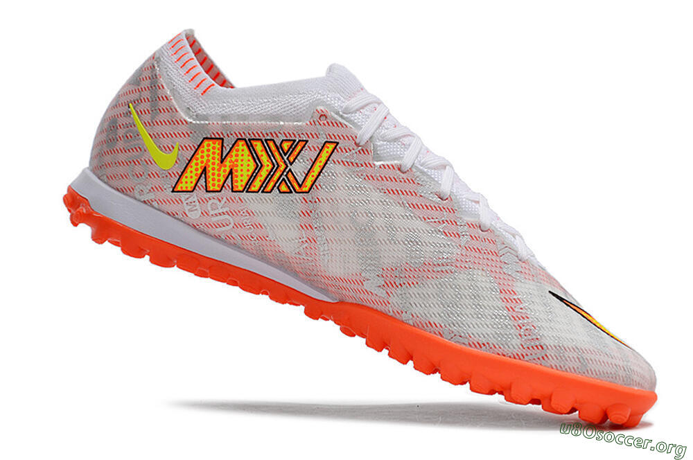 Nike Air Zoom Mercurial Vapor 15 Elite TF Football Shoes - Orange/White/Silver 4