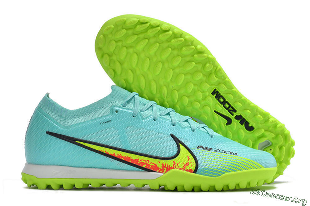 Nike Air Zoom Mercurial Vapor 15 Elite TF Football Shoes - Blue/Green 2