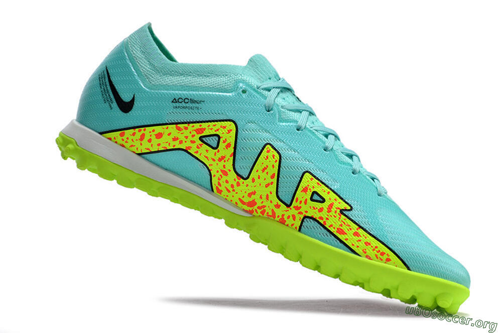 Nike Air Zoom Mercurial Vapor 15 Elite TF Football Shoes - Blue/Green 4