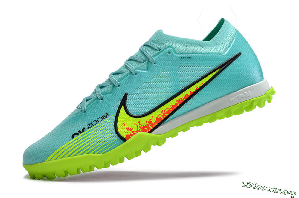 Nike Air Zoom Mercurial Vapor 15 Elite TF Football Shoes - Blue/Green 5