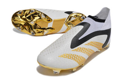 Adidas Predator Accuracy+ FG Football Boots - White/Gold/Black