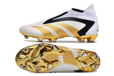 Adidas Predator Accuracy+ FG Football Boots - White/Gold/Black