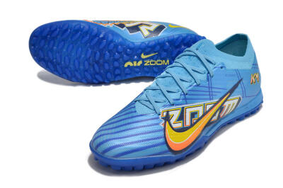 Kylian Mbappe x Nike Air Zoom Mercurial Vapor 15 Elite TF Football Shoes - Blue/Yellow/Black