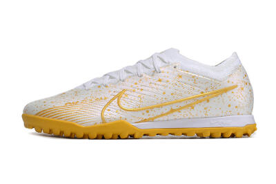Nike Air Zoom Mercurial Vapor 15 Elite TF Football Shoes - White/Gold