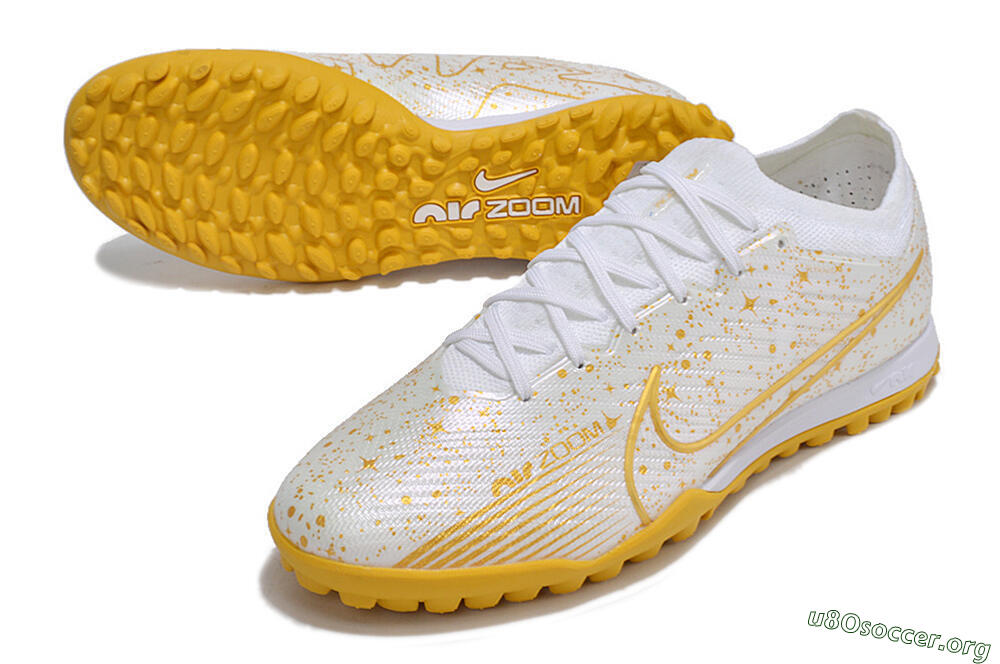 Nike Air Zoom Mercurial Vapor 15 Elite TF Football Shoes - White/Gold 0