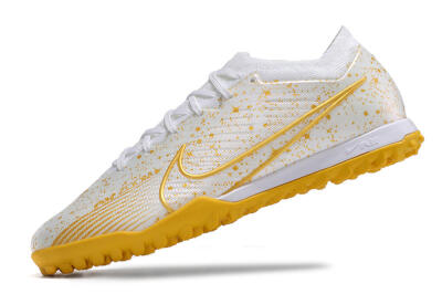 Nike Air Zoom Mercurial Vapor 15 Elite TF Football Shoes - White/Gold