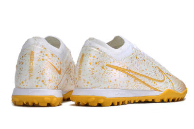 Nike Air Zoom Mercurial Vapor 15 Elite TF Football Shoes - White/Gold
