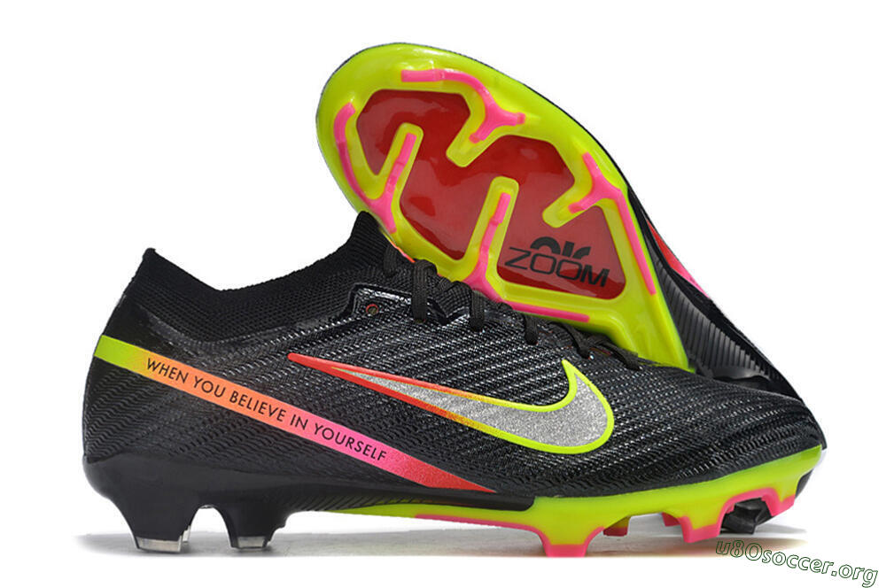 Nike Air Zoom Mercurial Vapor 15 Elite FG Football Boots - Black/Silver/Green/Red 2