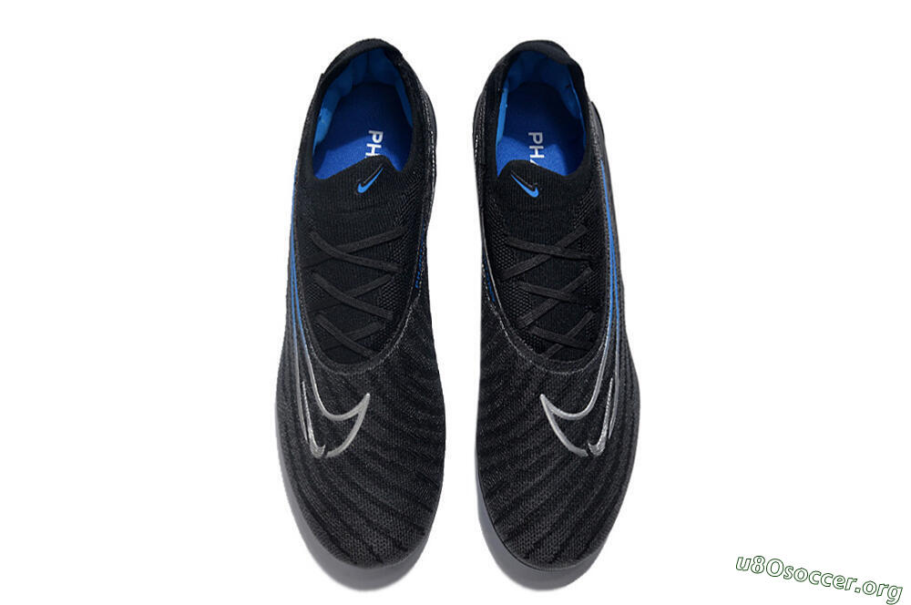 Nike Phantom GX Elite FG Football Boots - Black/Grey/Blue 4
