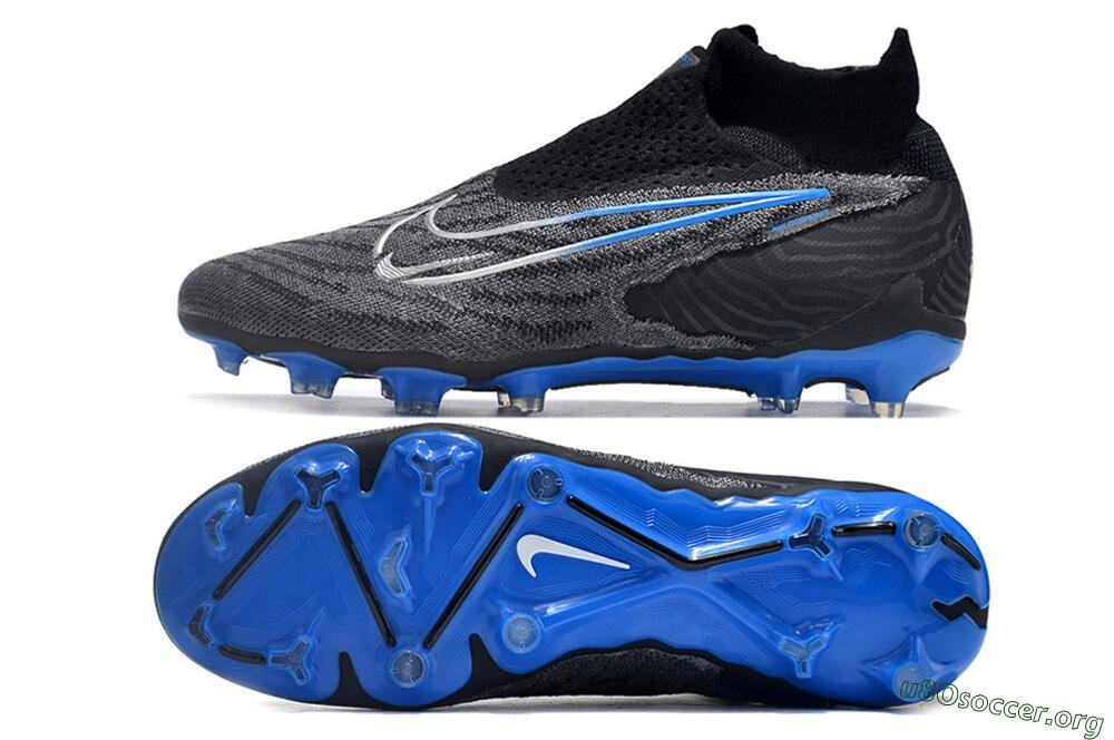 Nike Phantom GX Elite DF Link FG Football Boots - Grey/Black/Blue 1