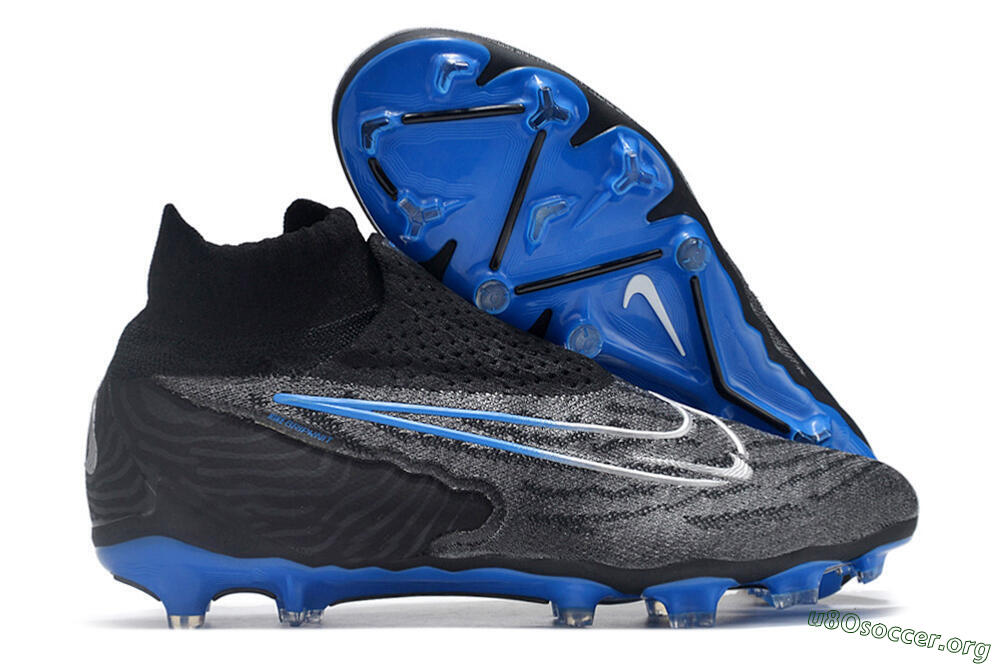 Nike Phantom GX Elite DF Link FG Football Boots - Grey/Black/Blue 2