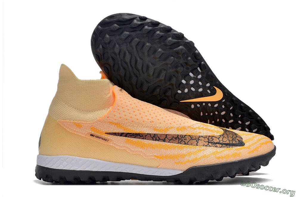 Nike Phantom GX Elite DF Link TF Football Shoes - Yellow/Black/Pink 2