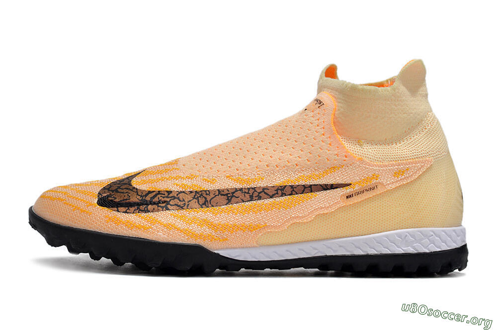 Nike Phantom GX Elite DF Link TF Football Shoes - Yellow/Black/Pink 3