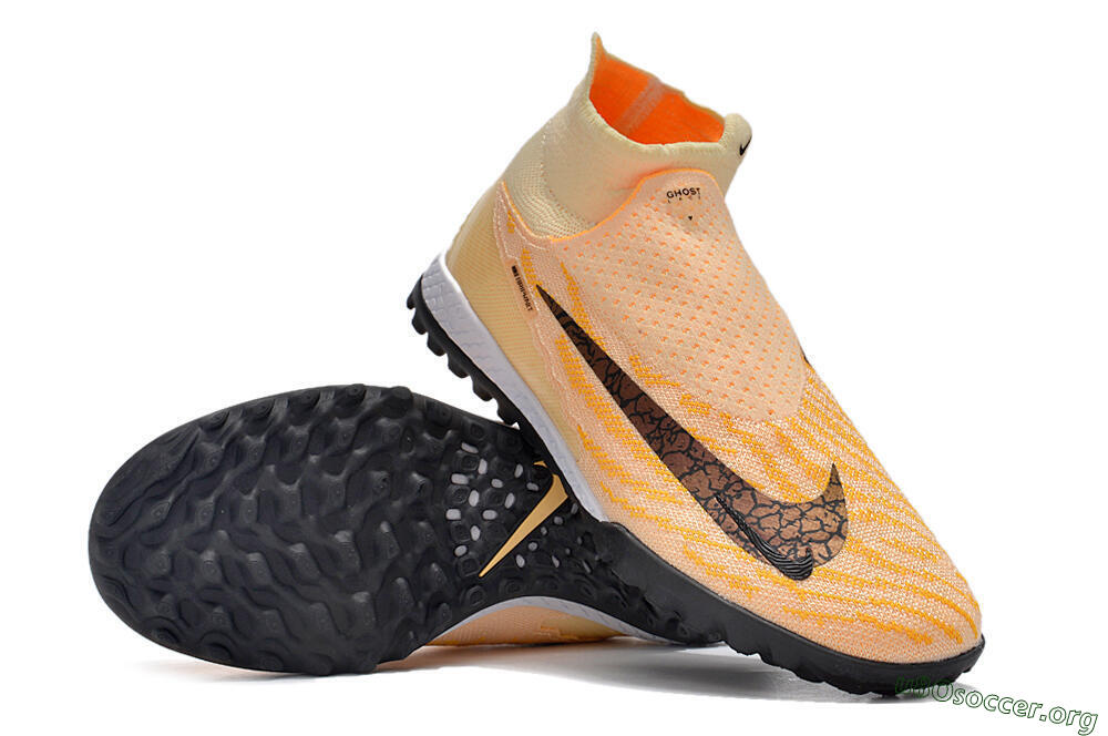 Nike Phantom GX Elite DF Link TF Football Shoes - Yellow/Black/Pink 4