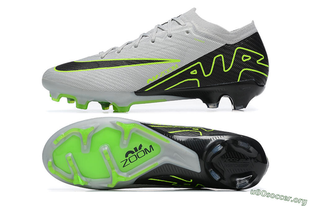 Nike Air Zoom Mercurial Vapor 15 Elite FG Football Boots - White/Black/Green 1