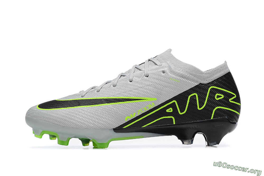 Nike Air Zoom Mercurial Vapor 15 Elite FG Football Boots - White/Black/Green 3