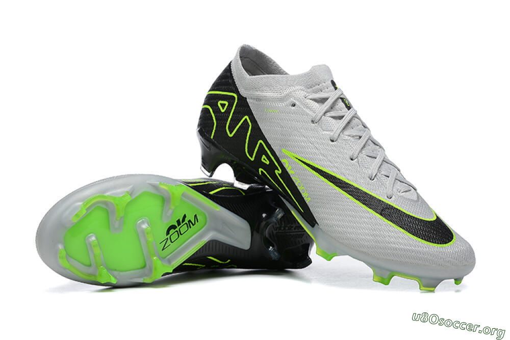 Nike Air Zoom Mercurial Vapor 15 Elite FG Football Boots - White/Black/Green 4
