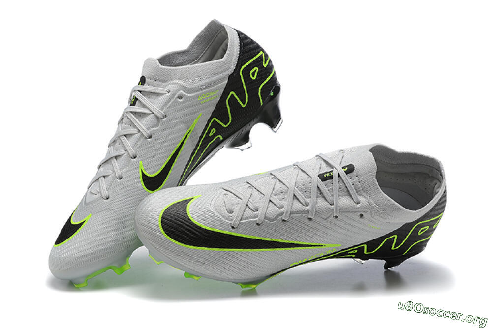 Nike Air Zoom Mercurial Vapor 15 Elite FG Football Boots - White/Black/Green 5