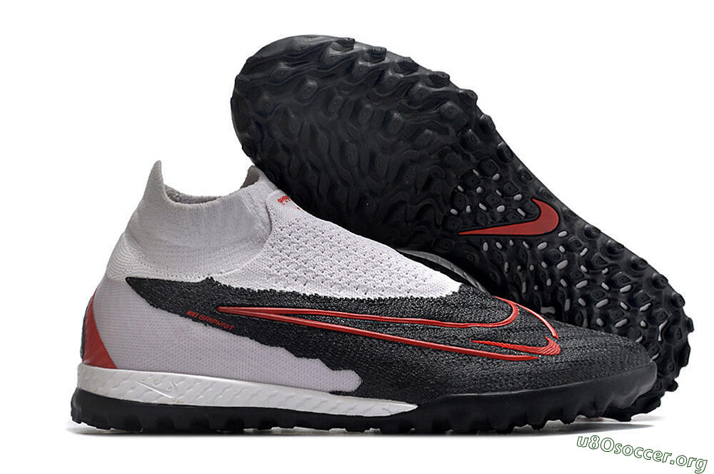 Nike Phantom GX Elite DF Link TF Football Shoes - White/Black/Red 2