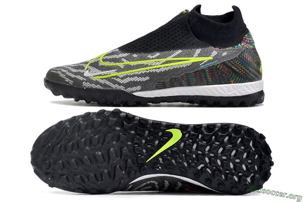 Nike Phantom GX Elite DF Link TF Football Shoes - Grey/Rainbow 1