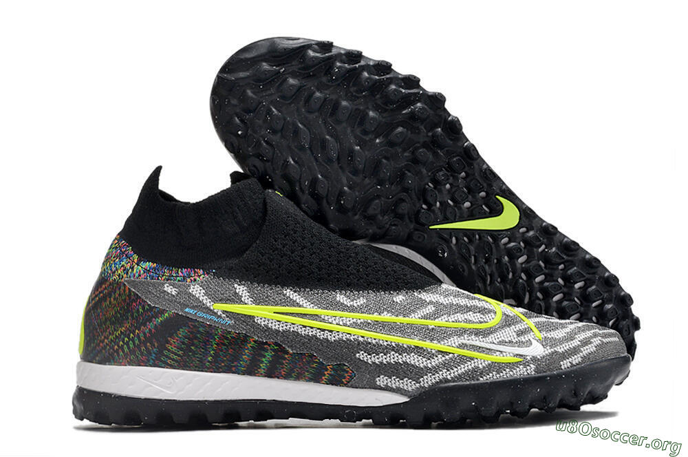 Nike Phantom GX Elite DF Link TF Football Shoes - Grey/Rainbow 2