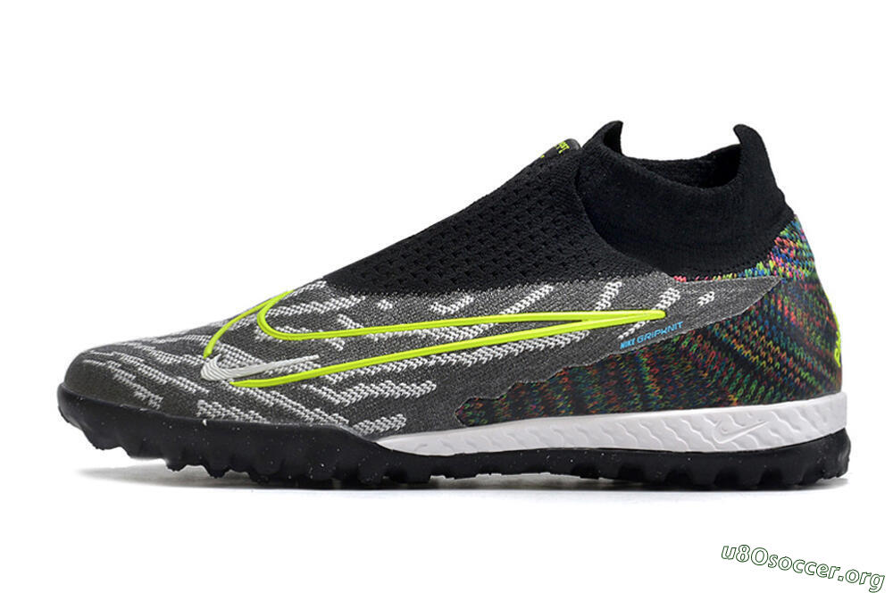 Nike Phantom GX Elite DF Link TF Football Shoes - Grey/Rainbow 3