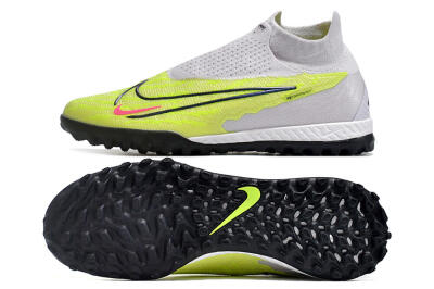 Nike Phantom GX Elite DF Link TF Football Shoes - Grey/Green/Pink