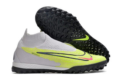 Nike Phantom GX Elite DF Link TF Football Shoes - Grey/Green/Pink
