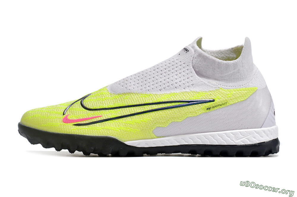 Nike Phantom GX Elite DF Link TF Football Shoes - Grey/Green/Pink 3
