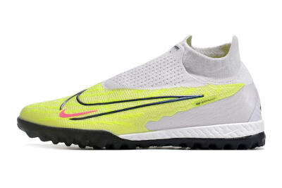 Nike Phantom GX Elite DF Link TF Football Shoes - Grey/Green/Pink