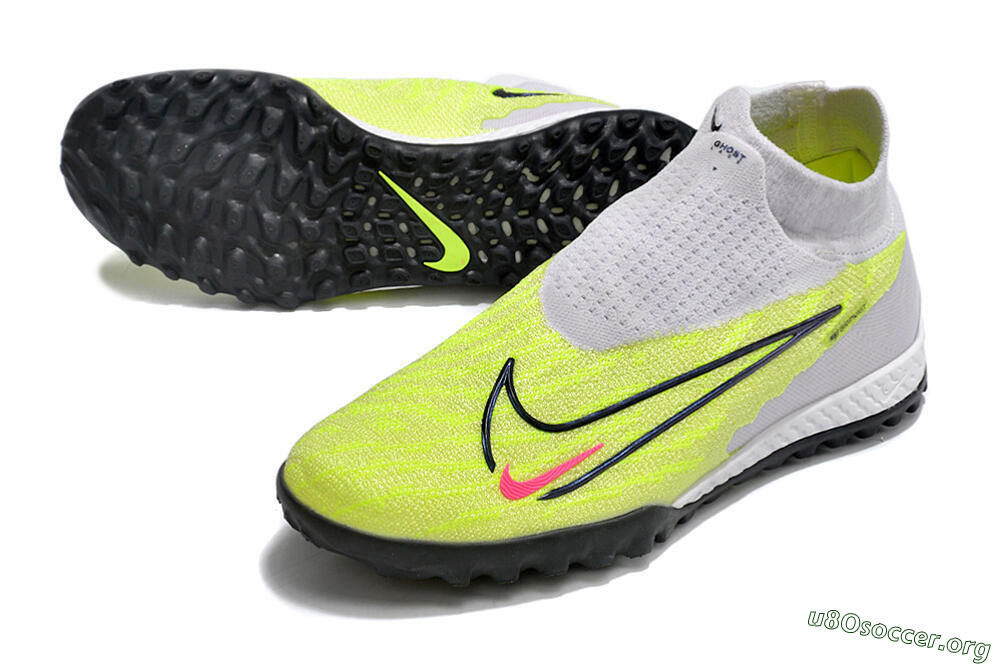 Nike Phantom GX Elite DF Link TF Football Shoes - Grey/Green/Pink 0