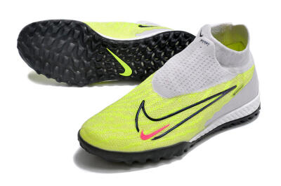 Nike Phantom GX Elite DF Link TF Football Shoes - Grey/Green/Pink