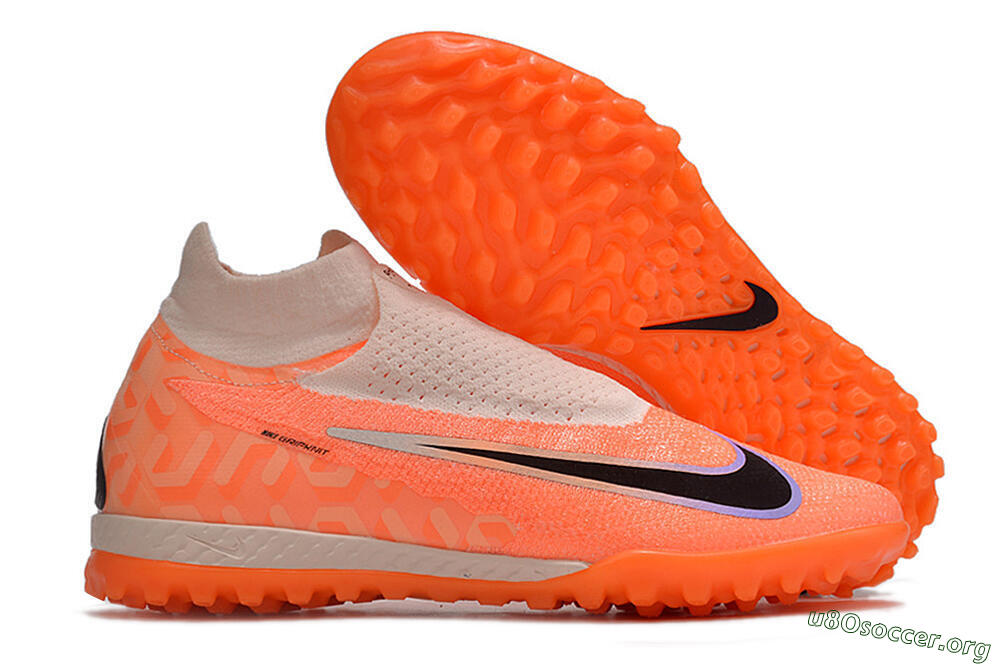 Nike Phantom GX Elite DF Link TF Football Shoes - Orange/Pink/Black/Purple 2