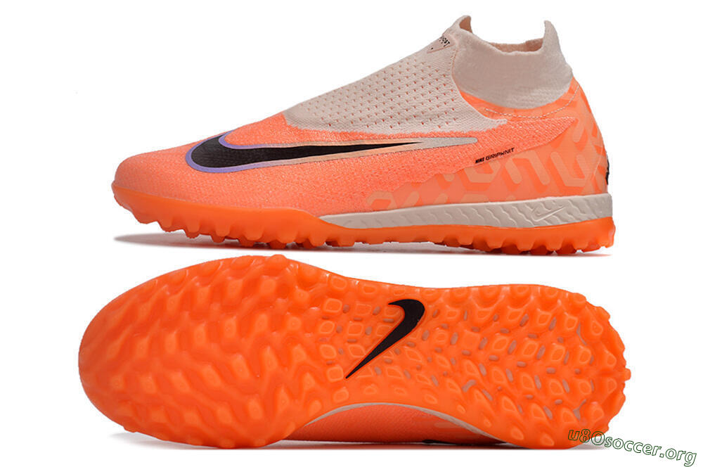 Nike Phantom GX Elite DF Link TF Football Shoes - Orange/Pink/Black/Purple 1