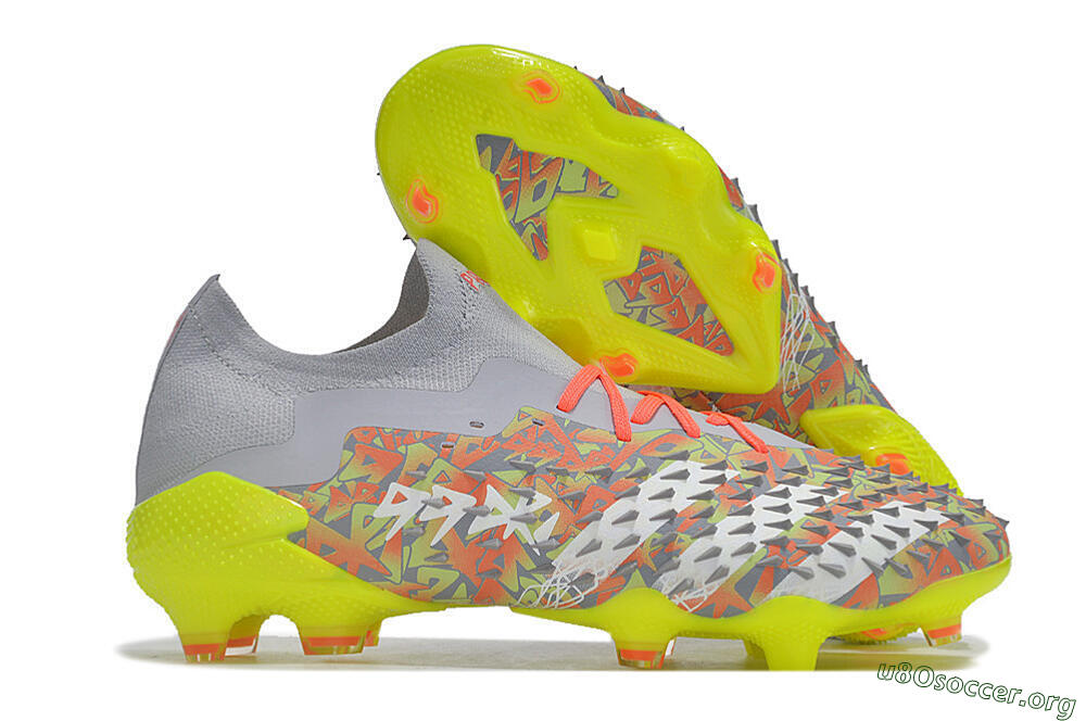 Adidas Predator Freak.1 FG Football Boots - Grey/White/Orange/Green 2
