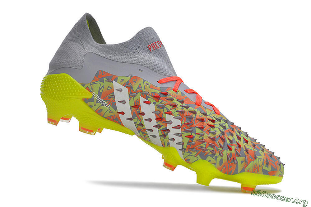 Adidas Predator Freak.1 FG Football Boots - Grey/White/Orange/Green 4