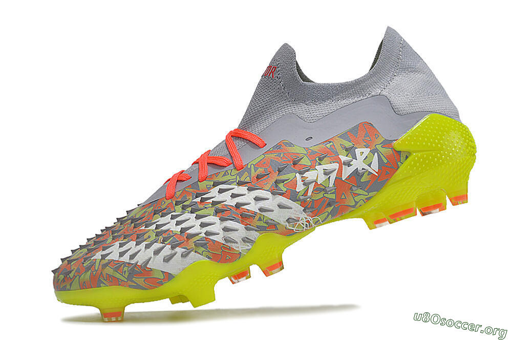 Adidas Predator Freak.1 FG Football Boots - Grey/White/Orange/Green 5