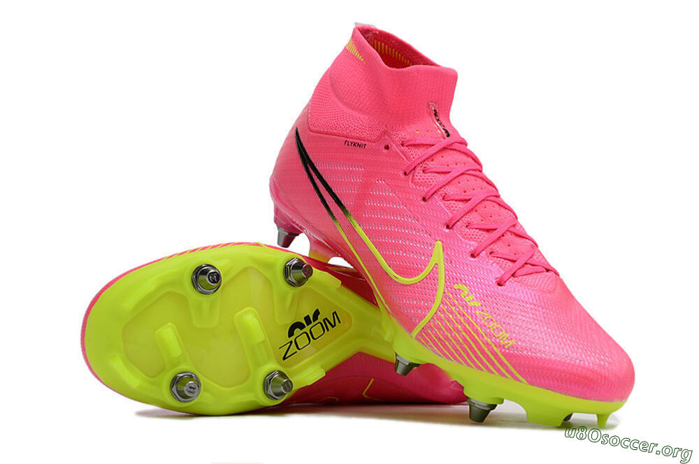 Nike Air Zoom Mercurial Superfly 9 Elite SG Football Boots - Pink/Green/Black 4