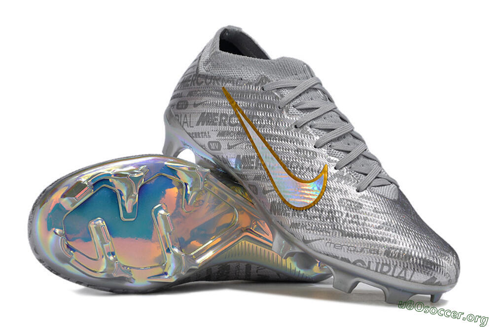 Nike Air Zoom Mercurial Vapor 15 Elite FG Football Boots - Silver/Gold 4