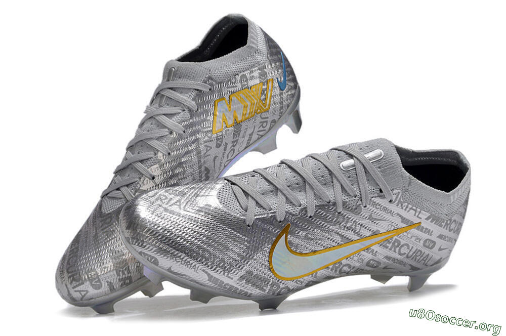 Nike Air Zoom Mercurial Vapor 15 Elite FG Football Boots - Silver/Gold 6