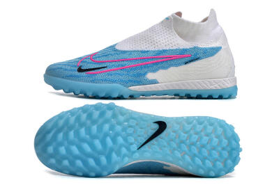 Nike Phantom GX Elite DF Link TF Football Shoes - White/Blue/Pink