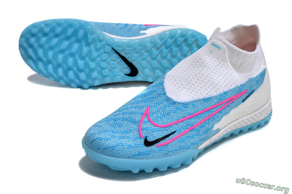 Nike Phantom GX Elite DF Link TF Football Shoes - White/Blue/Pink 0