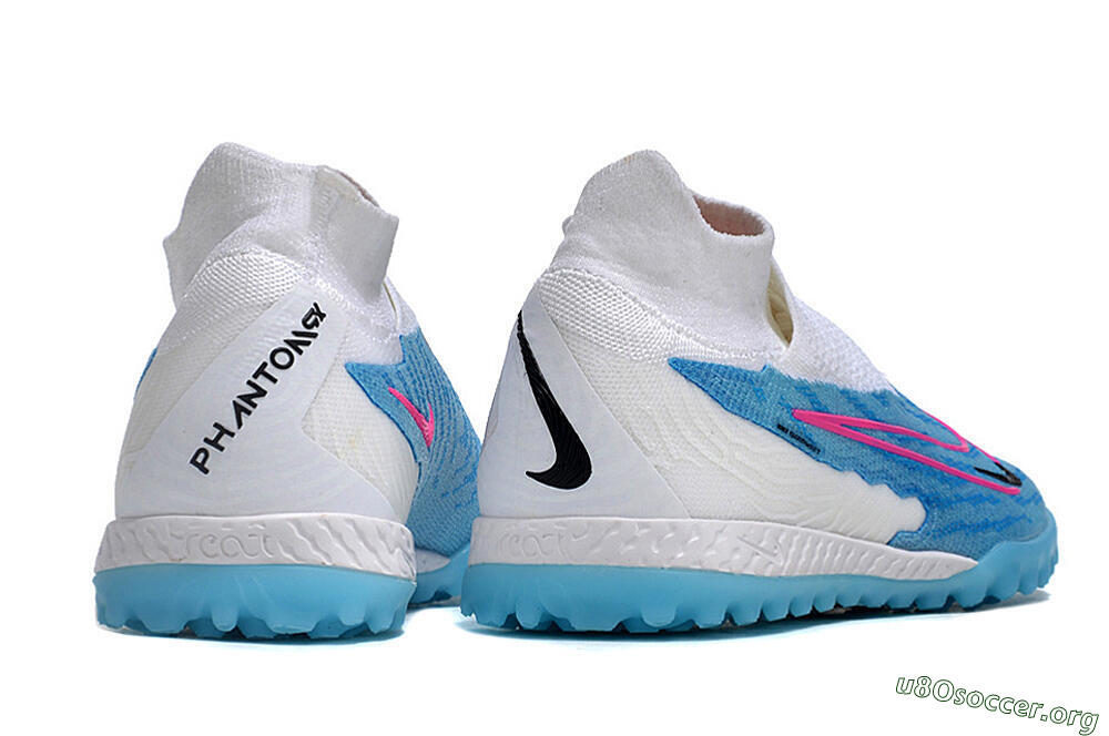 Nike Phantom GX Elite DF Link TF Football Shoes - White/Blue/Pink 6
